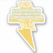 2倍の否定的な英語リテラシー シール (正面)