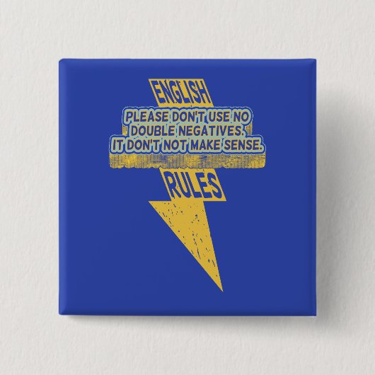 2倍の否定的な英語リテラシー 缶バッジ (正面)