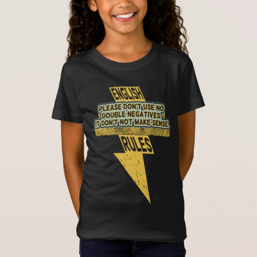2倍の否定的な英語リテラシー Tシャツ (正面)