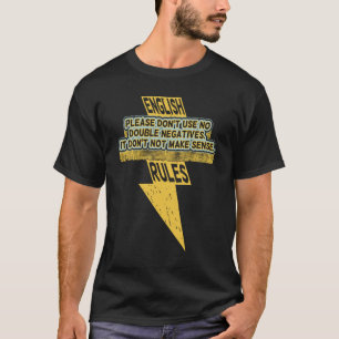 2倍の否定的な英語リテラシー Tシャツ
