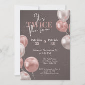 2倍エレガントのおもしろい共同誕生日 招待状 (正面)