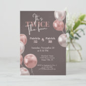 2倍エレガントのおもしろい共同誕生日 招待状 (スタンド正面)