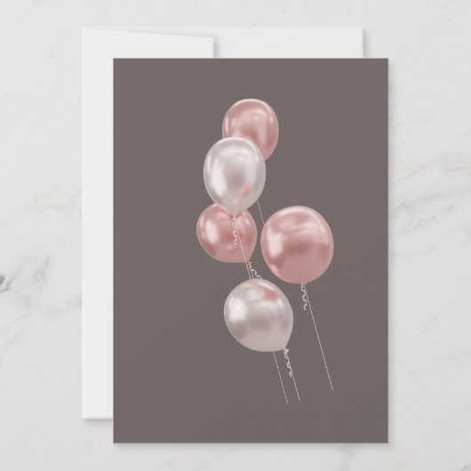 2倍エレガントのおもしろい共同誕生日 招待状 (裏面)