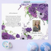 2倍パープルバラ葬儀プログラム チラシ (シングル)