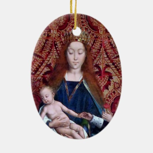 2倍マドンナと子供(詳細、M 070) セラミックオーナメント (裏面)