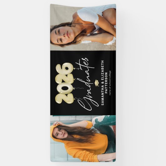 2倍モダン卒業2025写真 横断幕 (縦)