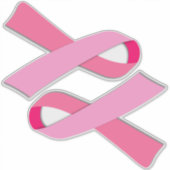 2倍増の乳がん認識度ピンクリボン シール (正面)