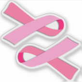 2倍増の乳がん認識度ピンクリボン シール (正面)