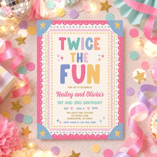 2倍楽しい女の子の気まぐれ合同誕生日 招待状