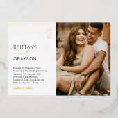 2光モダンスタイリッシュ箔結婚招待状 箔招待状 (正面)