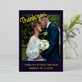 2光モダンバラホイル結婚のサンキューカード 箔シーズンカード (立ち正面)