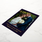 2光モダンバラホイル結婚のサンキューカード 箔シーズンカード (回転した状態)