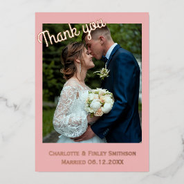 2光モダンバラホイル結婚のサンキューカード 箔シーズンカード