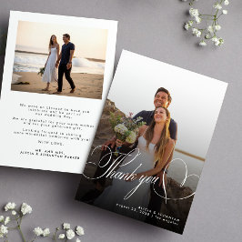 2光書シンプル字結婚文字 サンキューカード