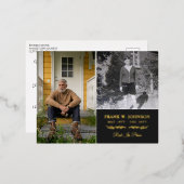 2光遺残金ゴールド 箔招待状ポストカード (正面/裏面)