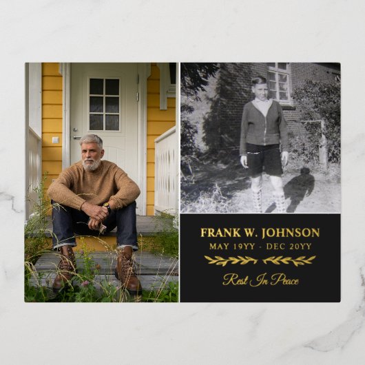 2光遺残金ゴールド 箔招待状ポストカード (正面)