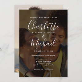 2写エレガント真のシグネチャー結婚スクリプト 招待状