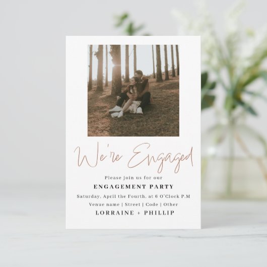 2写コンテンポラリー真の婚約した招待状 招待状 (スタンド正面)