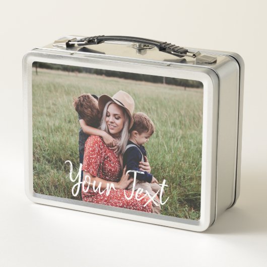 2写パーソナライズされた真およびカスタム文字テンプレート メタルランチボックス (裏面)