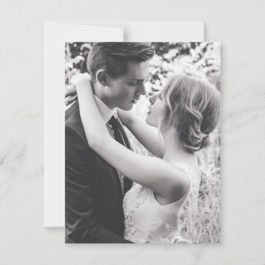 2写パーソナライズされた真の結婚サンキューカード 招待状 (裏面)