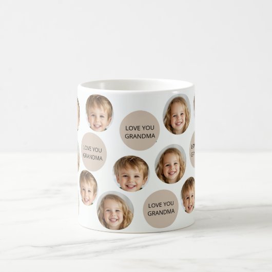 2写パーソナライズされた真顔 | 私はおばあちゃんを愛している コーヒーマグカップ (中央)