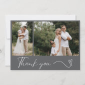 2写モダン真の結婚サンキューカード サンキューカード (正面)