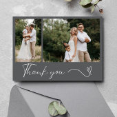 2写モダン真の結婚サンキューカード サンキューカード