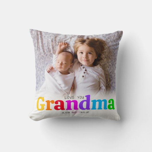 2写真おばあちゃんカラフルのはっきりした種類モダン クッション (正面)