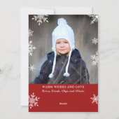 2写真おもしろいクリスマスベビー外は寒い シーズンカード (裏面)