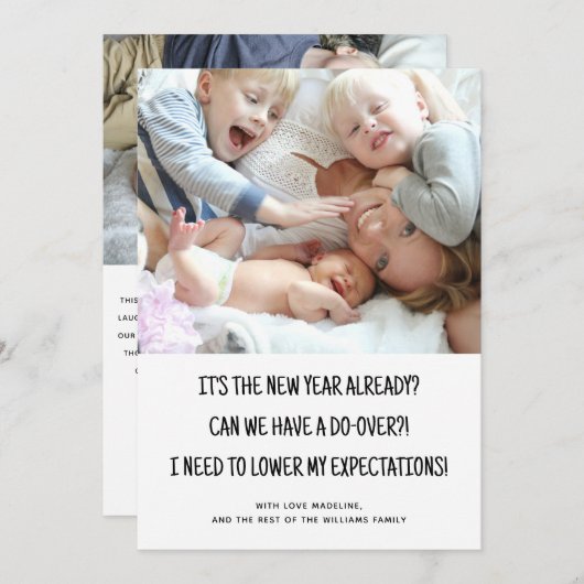 2写真おもしろい年末年始ホリデーカード シーズンカード (正面/裏面)