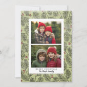 2写真お洒落クリスマスブランチ白縁ど シーズンカード (正面)