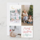 2写真お洒落冬の村メリークリスマス シーズンカード (正面)
