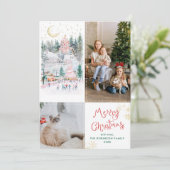 2写真お洒落冬の村メリークリスマス シーズンカード (スタンド正面)