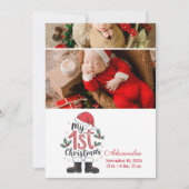 2写真かわいいサンタベビー第1クリスマス シーズンカード (正面)