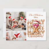 2写真かわいいジンジャーブレッドのクリスマス シーズンカード (正面)