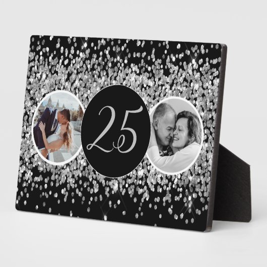 2写真と今シルバ結婚ーの記念日 フォトプラーク (側面)