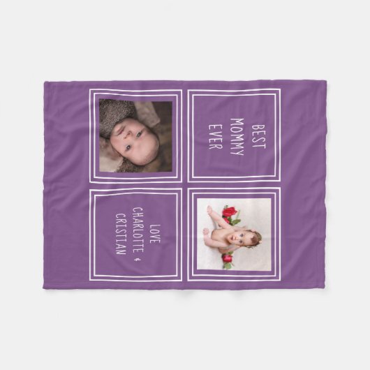 2写真と文字独自の作成パーソナライズされた フリースブランケット (正面(横))