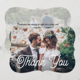 2写真のモダンな結婚式のシンプルな原稿のタイポグラフィ サンキューカード