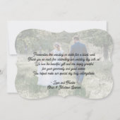 2写真のモダンな結婚式のシンプルな原稿のタイポグラフィ サンキューカード (裏面)