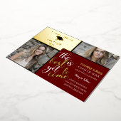 2写真の卒業と色の選択 箔招待状 (回転した状態)