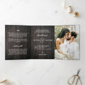 2写真の後ずっと楽しく笑いを愛結婚する 三つ折り招待状 (内部)