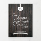 2写真の後ずっと楽しく笑いを愛結婚する 三つ折り招待状 (カバー)