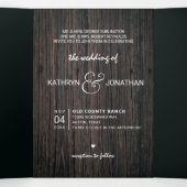 2写真の後ずっと楽しく笑いを愛結婚する 三つ折り招待状 (内部中)