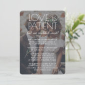 2写真の愛は患者の結婚式レセプションホワイト 招待状 (スタンド正面)