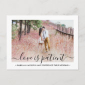 2写真の愛は患者結婚の日付の変更 案内ポストカード (正面)