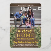 2写真の新しいホームアドレス文字列ライトパイン&ウッド 箔シーズンカード (正面)