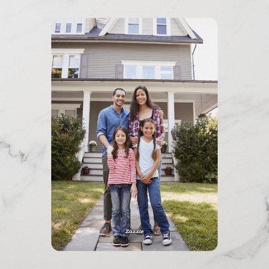 2写真の新しいホームアドレス文字列ライトパイン&ウッド 箔シーズンカード (裏面)