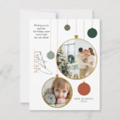 2写真の装飾的なメリークリスマスグリーティング シーズンカード (正面)
