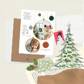 2写真の装飾的なメリークリスマスグリーティング シーズンカード