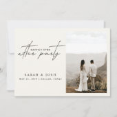 2写真めでたく結婚式のレセプションの後 案内状 (正面)